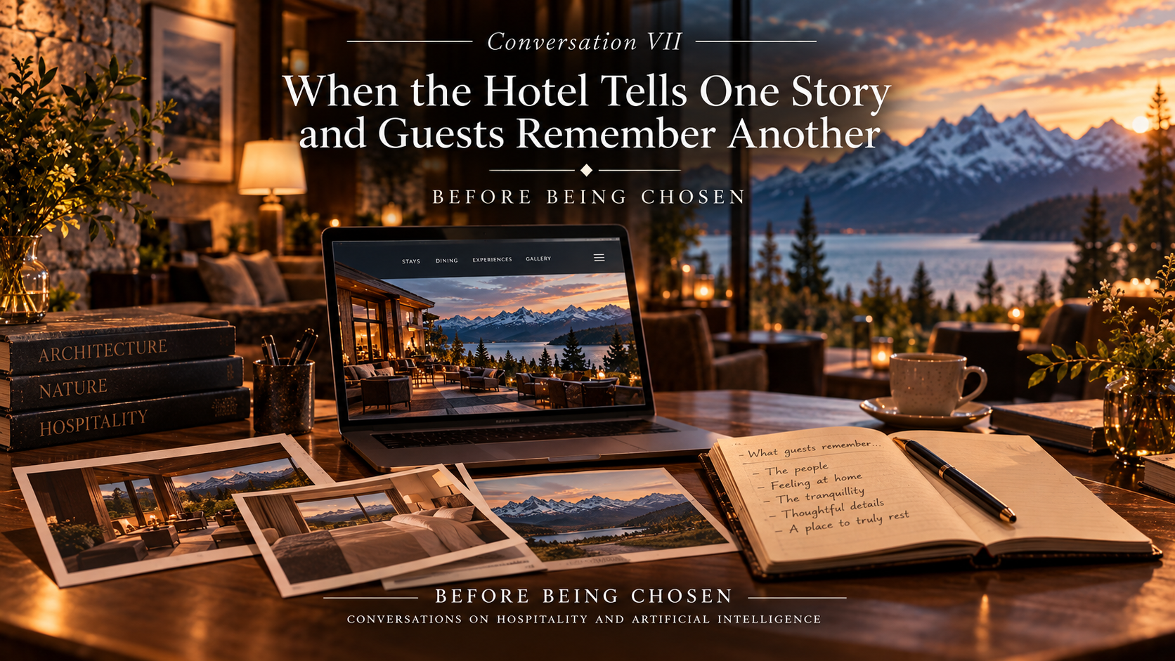 Editorial artwork for Conversation VII: When the Hotel Tells One Story and Guests Remember Another