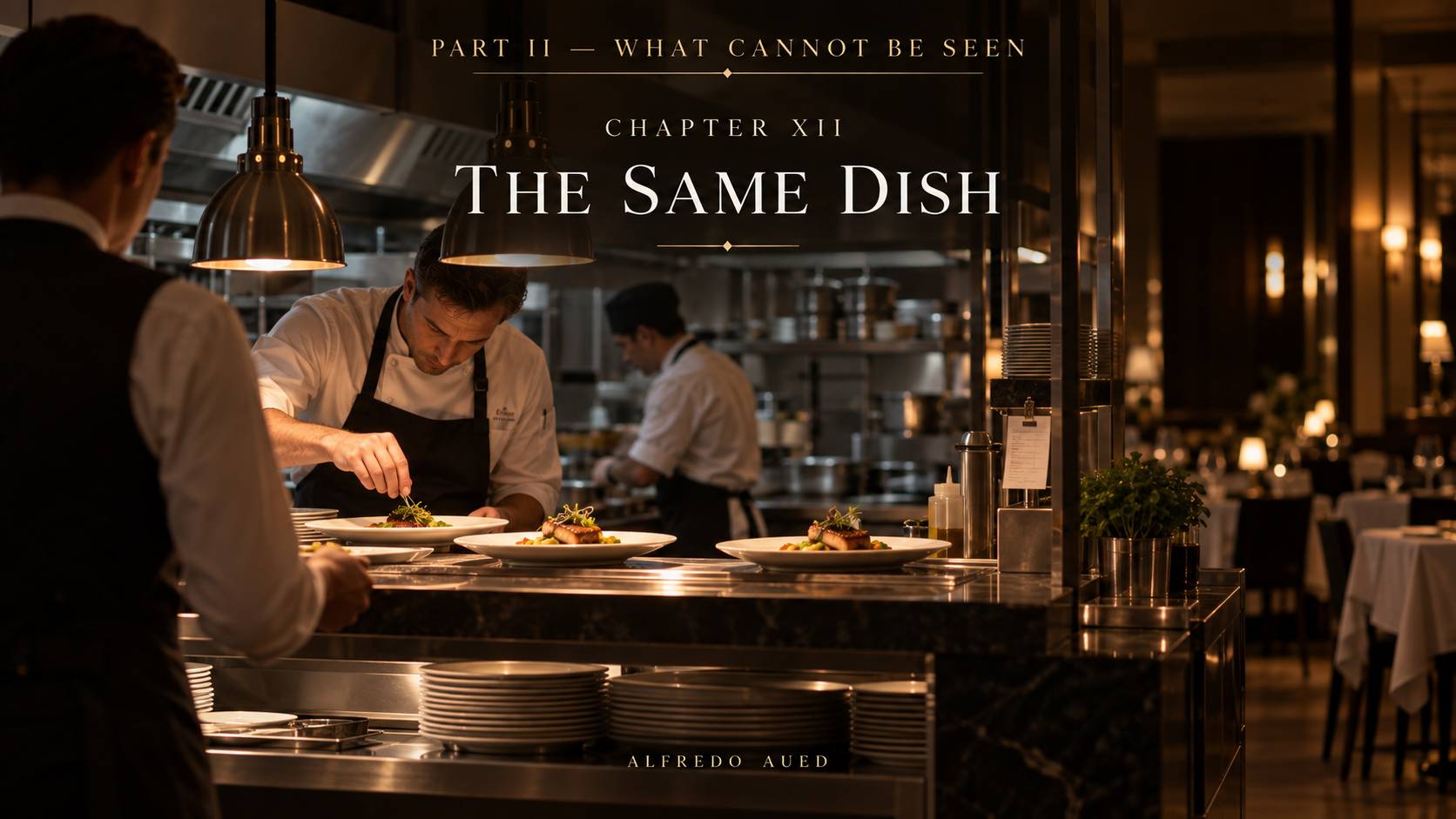 Editorial illustration for Chapter XII: The Same Dish